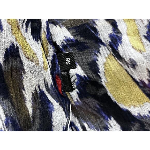 Isabel Marant Blouse Pilay Multi Printed Silk Sheer SZ 36/ US SM Long Sleeve Top - Picture 6 of 15